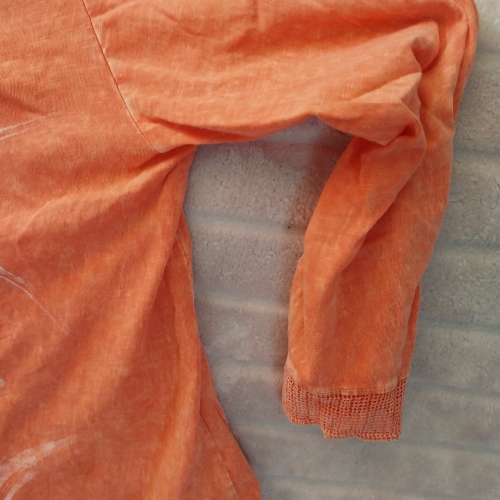 Orange Abstract Print Shirt - Picture 9 of 9